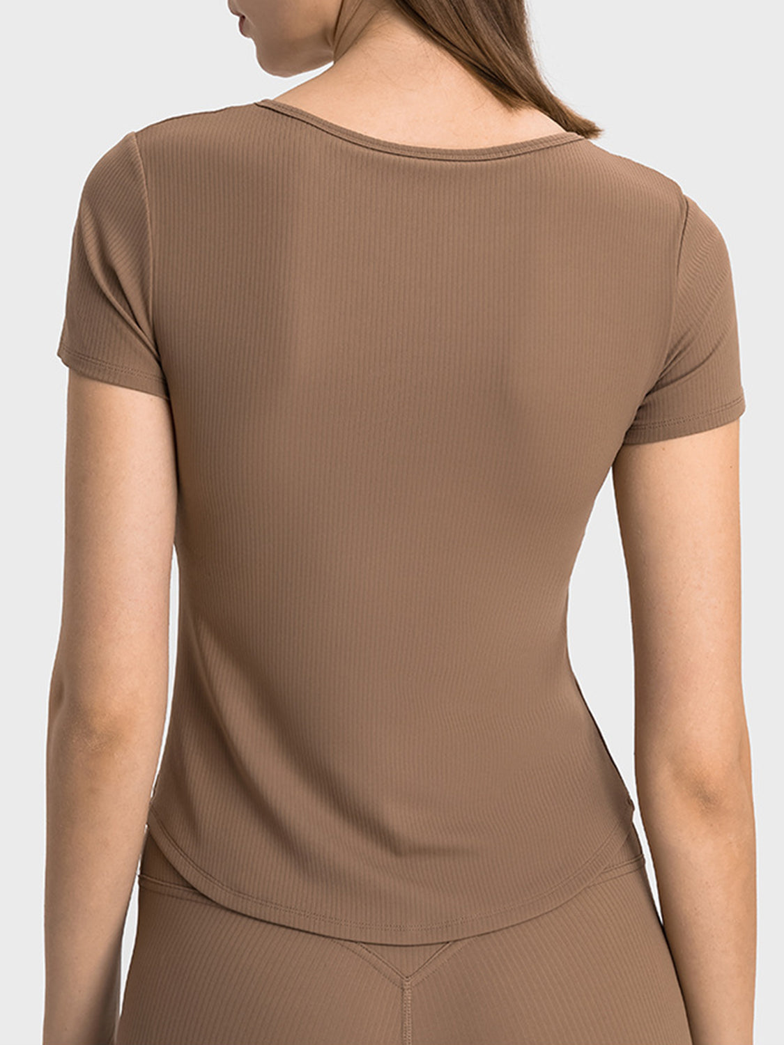 Notched Short Sleeve Active T-Shirt