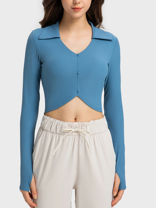 Blair Collar Long Sleeve Sports Top