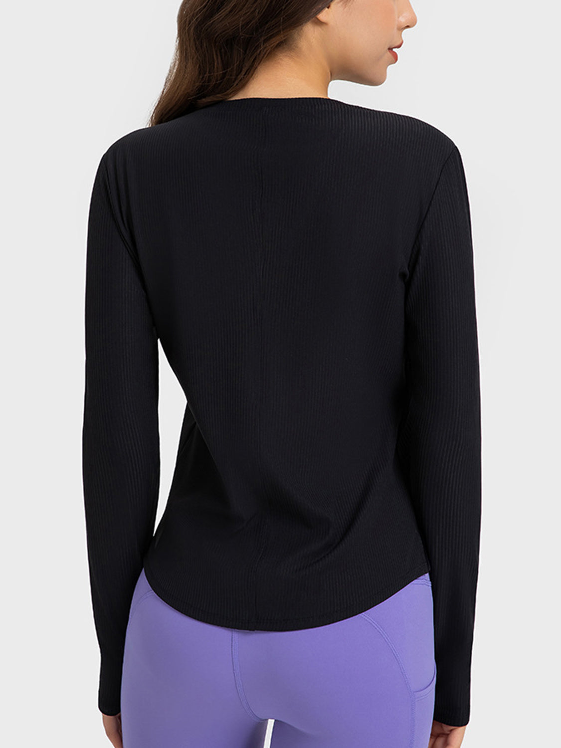 Round Neck Long Sleeve Sport Top