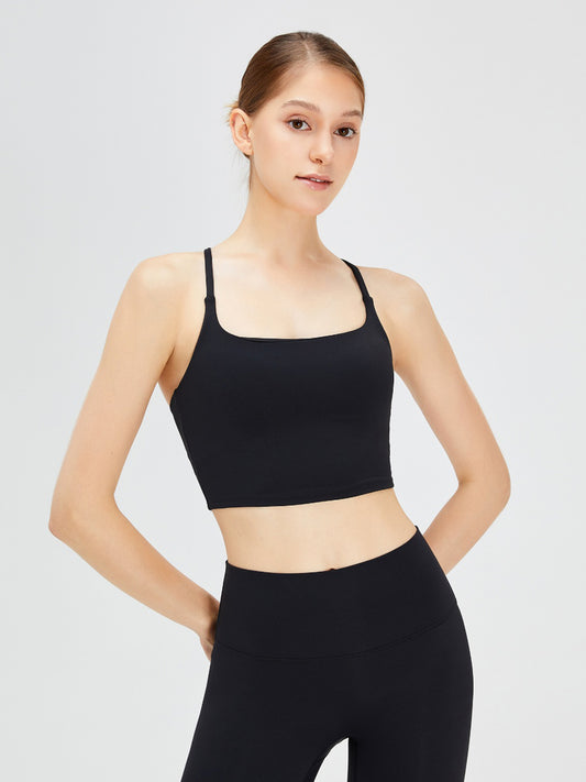 Crisscross Square Neck Active Bra